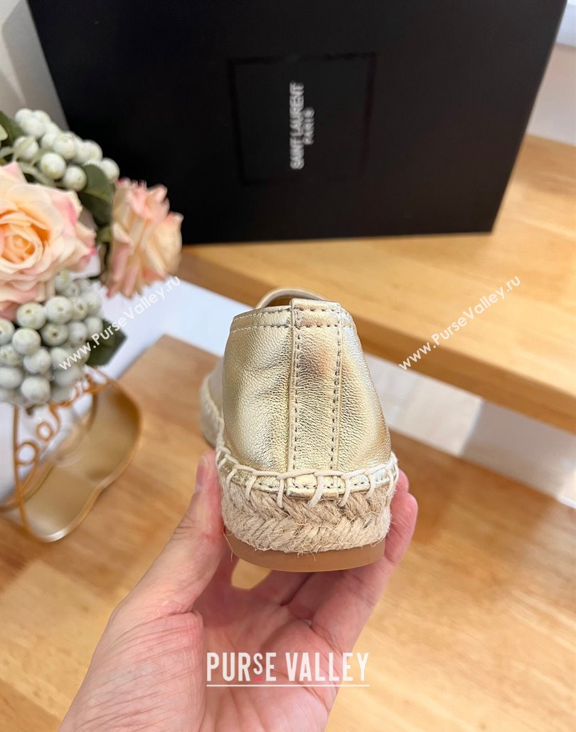 Saint Laurent YSL Espadrilles Flat in Lambskin Gold 2024 0125 (HB-240125070)