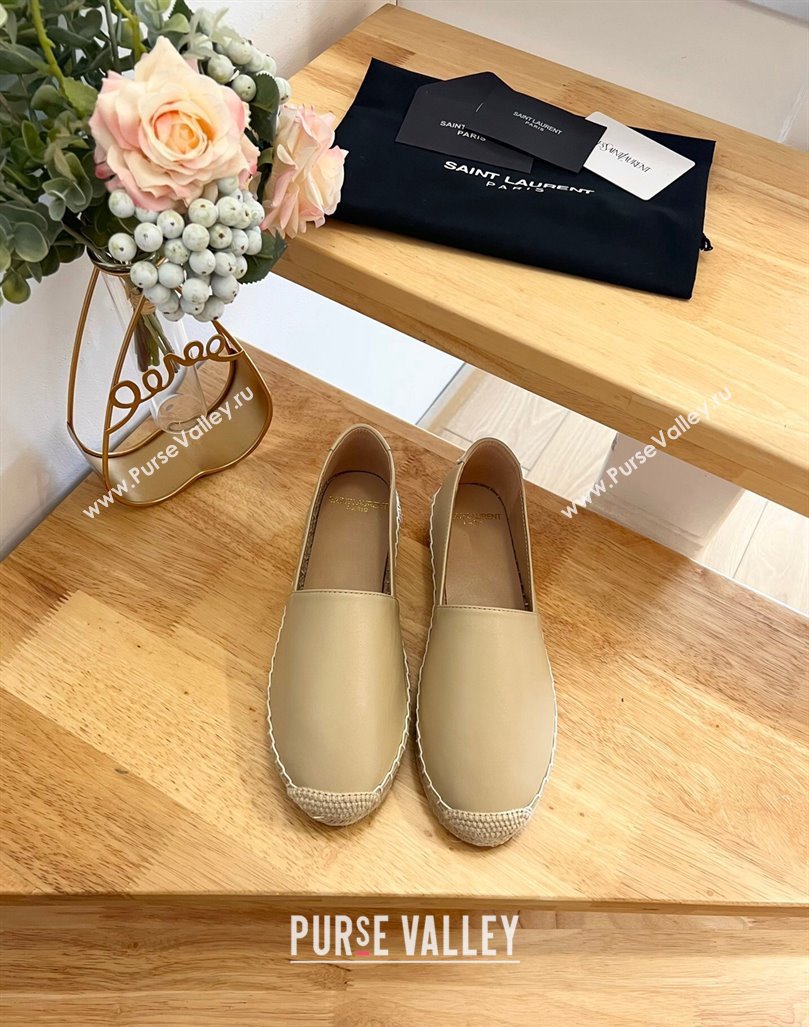 Saint Laurent Signature Espadrilles Flat in Lambskin Apricot 2024 0125 (HB-240125072)