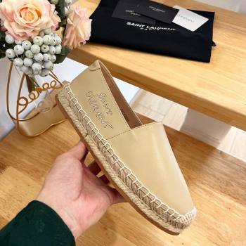 Saint Laurent Signature Espadrilles Flat in Lambskin Apricot 2024 0125 (HB-240125072)