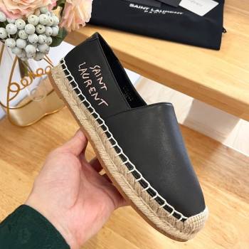 Saint Laurent Signature Espadrilles Flat in Lambskin Black 2024 0125 (HB-240125074)