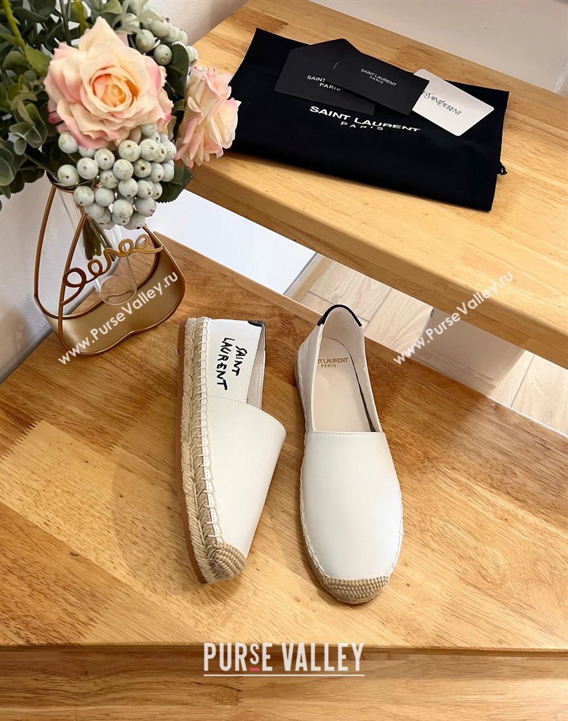 Saint Laurent Signature Espadrilles Flat in Lambskin White 2024 0125 (HB-240125075)