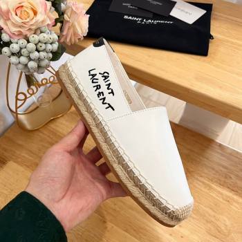 Saint Laurent Signature Espadrilles Flat in Lambskin White 2024 0125 (HB-240125075)