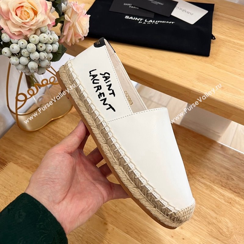 Saint Laurent Signature Espadrilles Flat in Lambskin White 2024 0125 (HB-240125075)