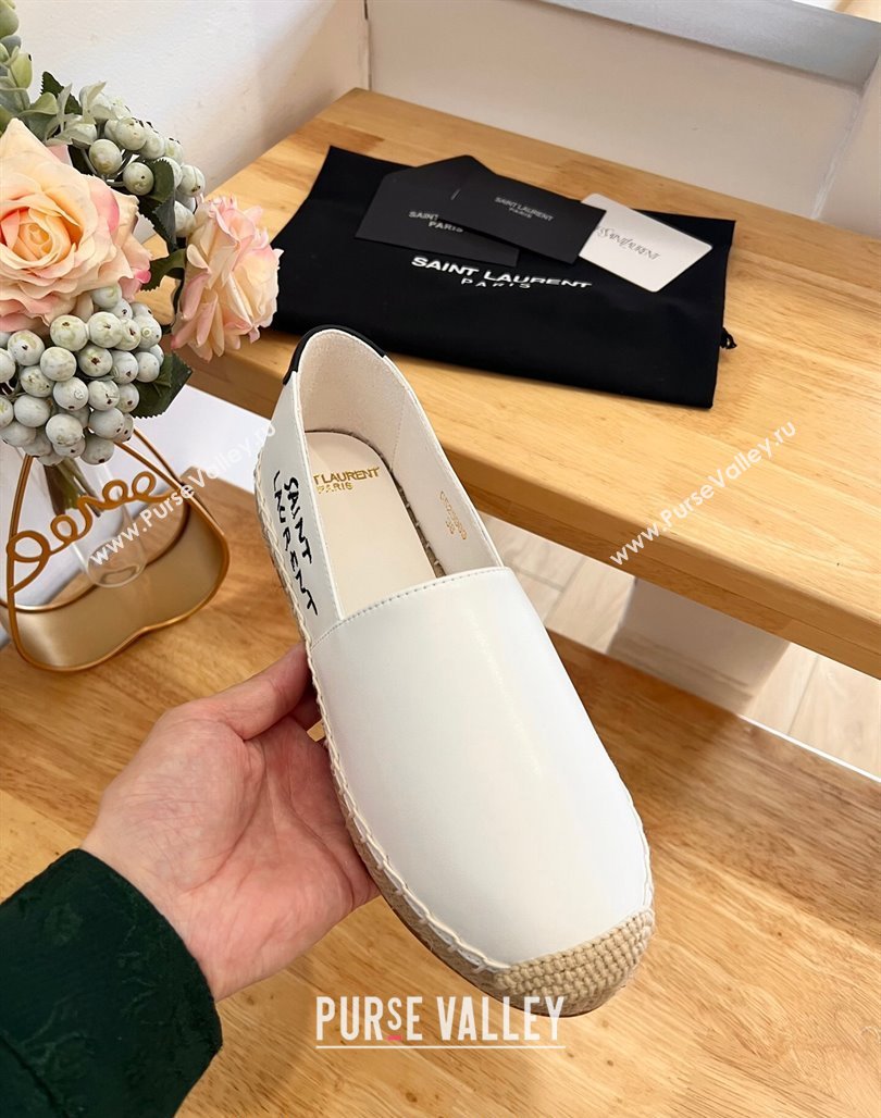 Saint Laurent Signature Espadrilles Flat in Lambskin White 2024 0125 (HB-240125075)