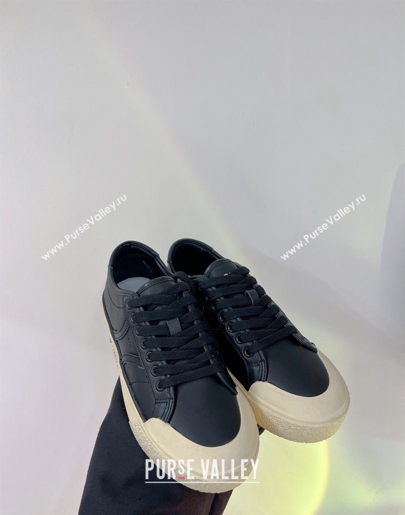 Celine AS-02 Low Lace-up Alan Platform Sneakers 4cm in Calf Leather Black 2024 (ZN-240124113)