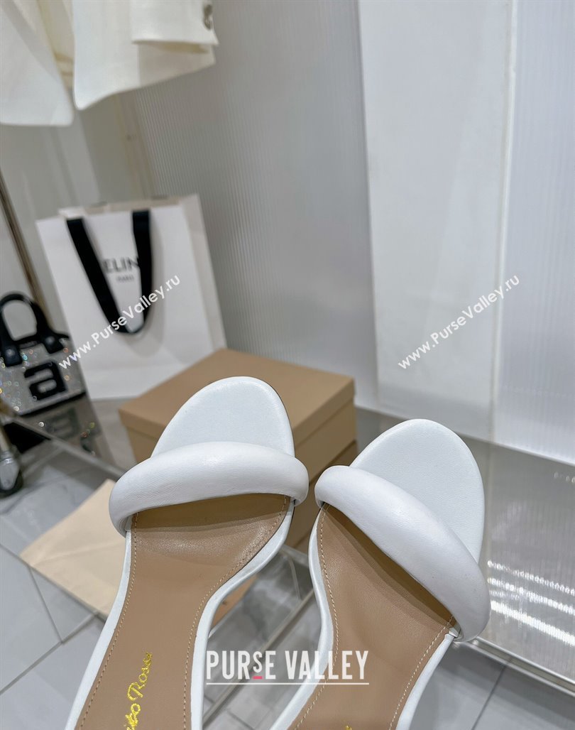 Gianvito Rossi Bijoux Heel Slide Sandals 10.5cm in Nappa Leather White 2024 0123 (ZN-240123115)