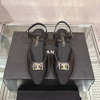 Chanel Lambskin Slingback Flat with Framed CC 2.5cm Black 2024 0126 (MD-240126048)