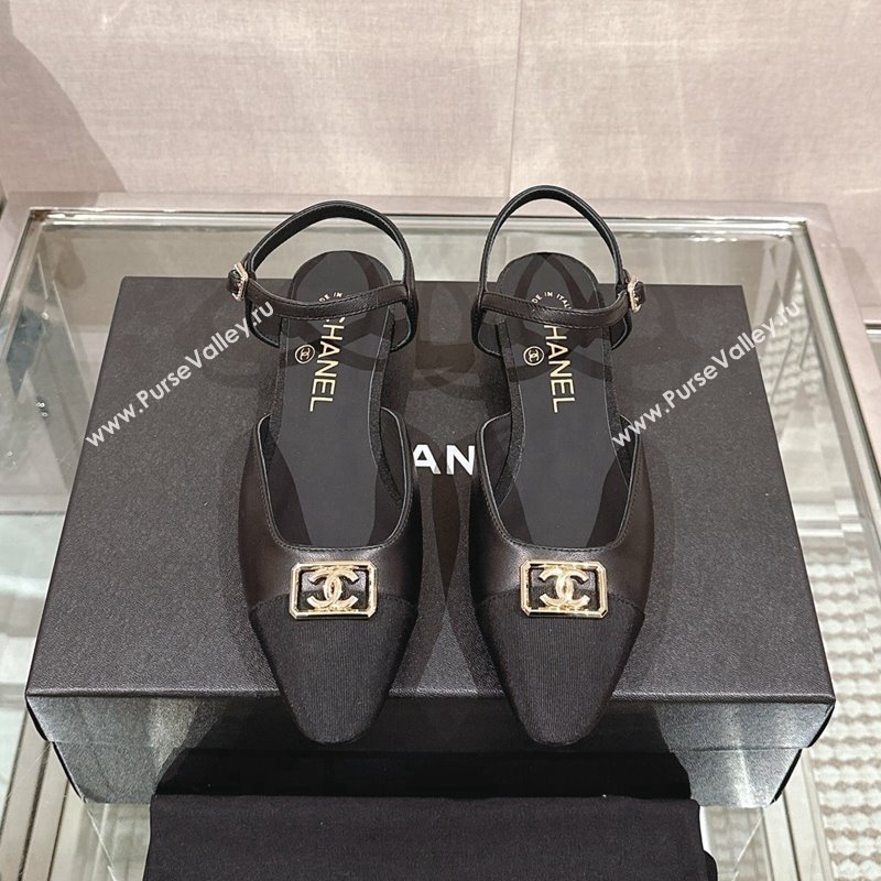 Chanel Lambskin Slingback Flat with Framed CC 2.5cm Black 2024 0126 (MD-240126048)