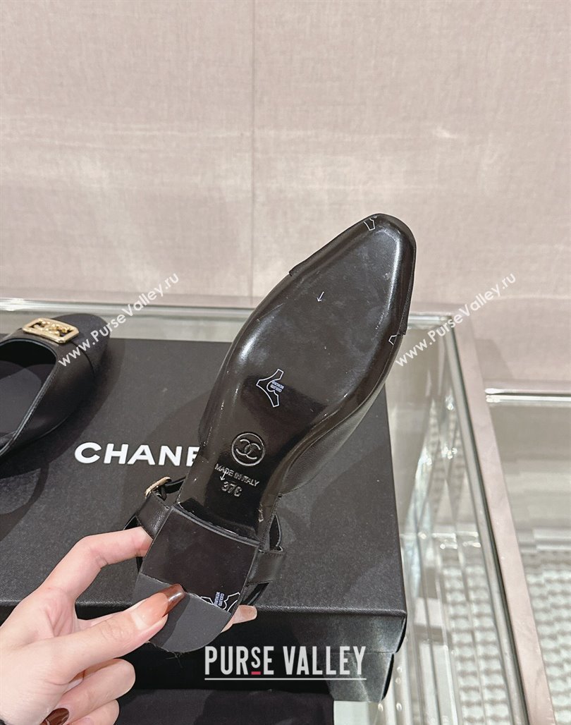 Chanel Lambskin Slingback Flat with Framed CC 2.5cm Black 2024 0126 (MD-240126048)