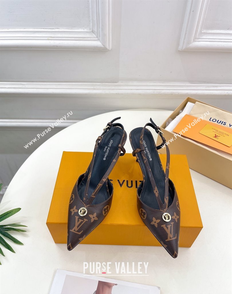 Louis Vuitton Stellar Slingback Pumps 7cm in Monogram Canvas 2024 1ACLE0 (MD-240127007)