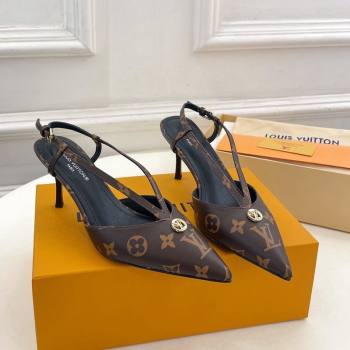 Louis Vuitton Stellar Slingback Pumps 7cm in Monogram Canvas 2024 1ACLE0 (MD-240127007)