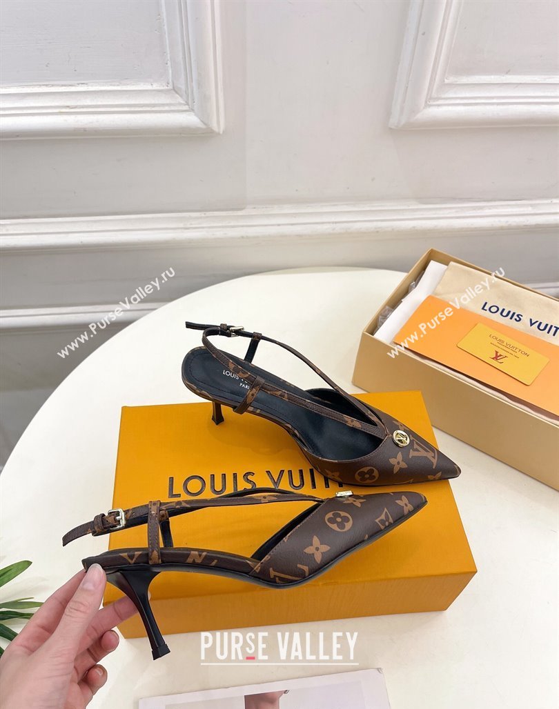 Louis Vuitton Stellar Slingback Pumps 7cm in Monogram Canvas 2024 1ACLE0 (MD-240127007)