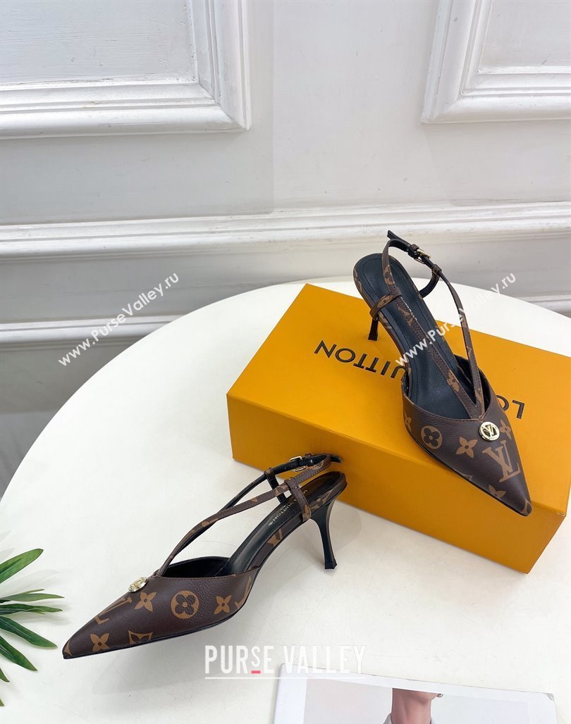 Louis Vuitton Stellar Slingback Pumps 7cm in Monogram Canvas 2024 1ACLE0 (MD-240127007)