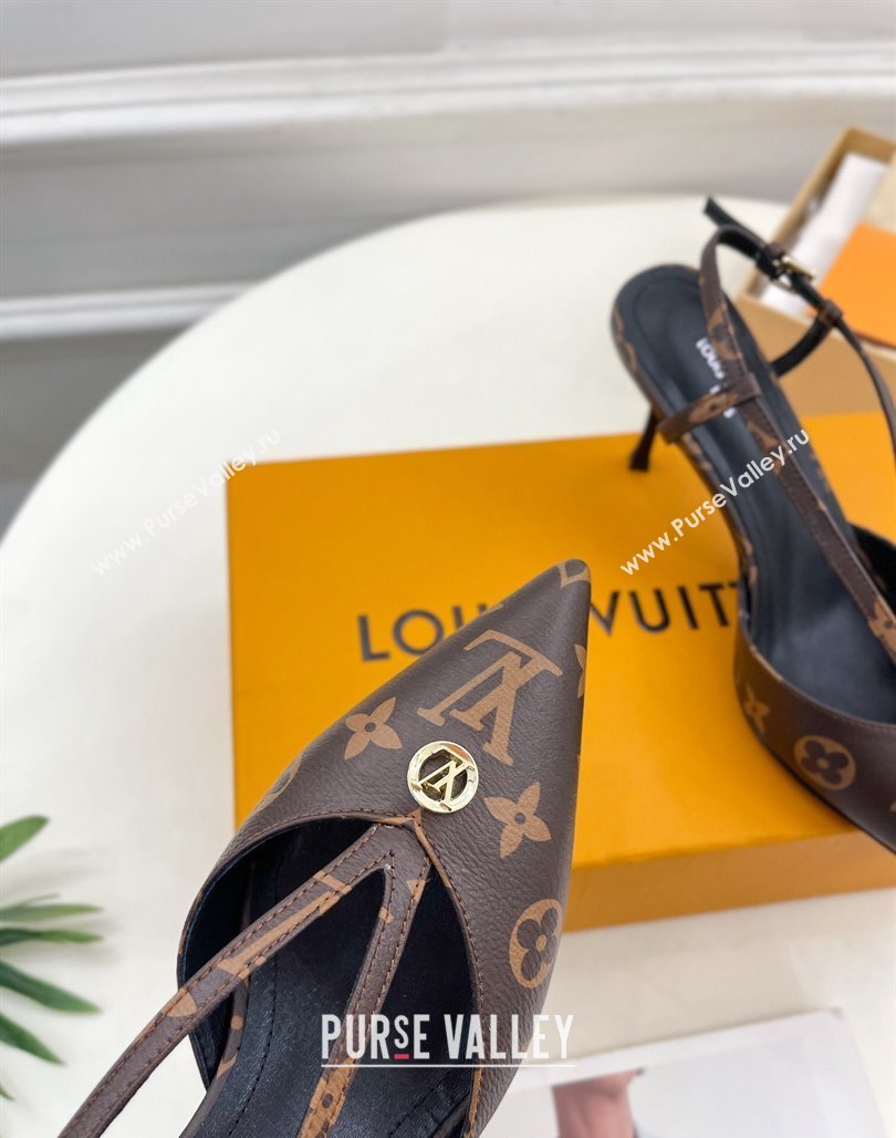 Louis Vuitton Stellar Slingback Pumps 7cm in Monogram Canvas 2024 1ACLE0 (MD-240127007)