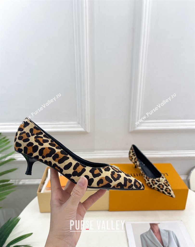 Louis Vuitton Stellar Pumps 4cm in Leopard Print Hairy Leather Brown 2024 1ACLE0 (MD-240127017)