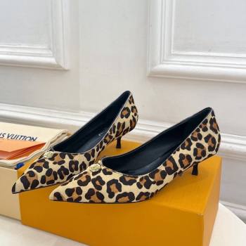 Louis Vuitton Stellar Pumps 4cm in Leopard Print Hairy Leather Brown 2024 1ACLE0 (MD-240127017)