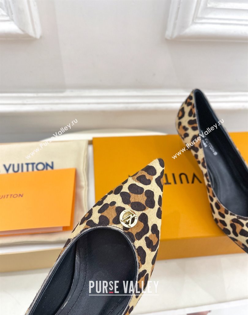 Louis Vuitton Stellar Pumps 4cm in Leopard Print Hairy Leather Brown 2024 1ACLE0 (MD-240127017)