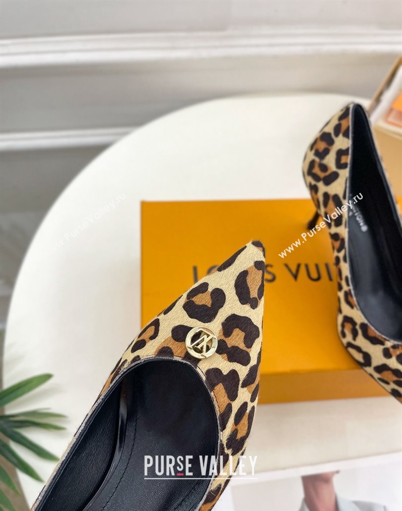 Louis Vuitton Stellar Pumps 7cm in Leopard Print Hairy Leather Brown 2024 1ACLE0 (MD-240127024)