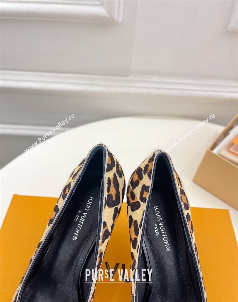 Louis Vuitton Stellar Pumps 7cm in Leopard Print Hairy Leather Brown 2024 1ACLE0 (MD-240127024)