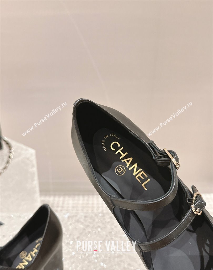 Chanel Calfskin Double Strap Mary Janes Pumps Black 2024 0126 (MD-240126089)