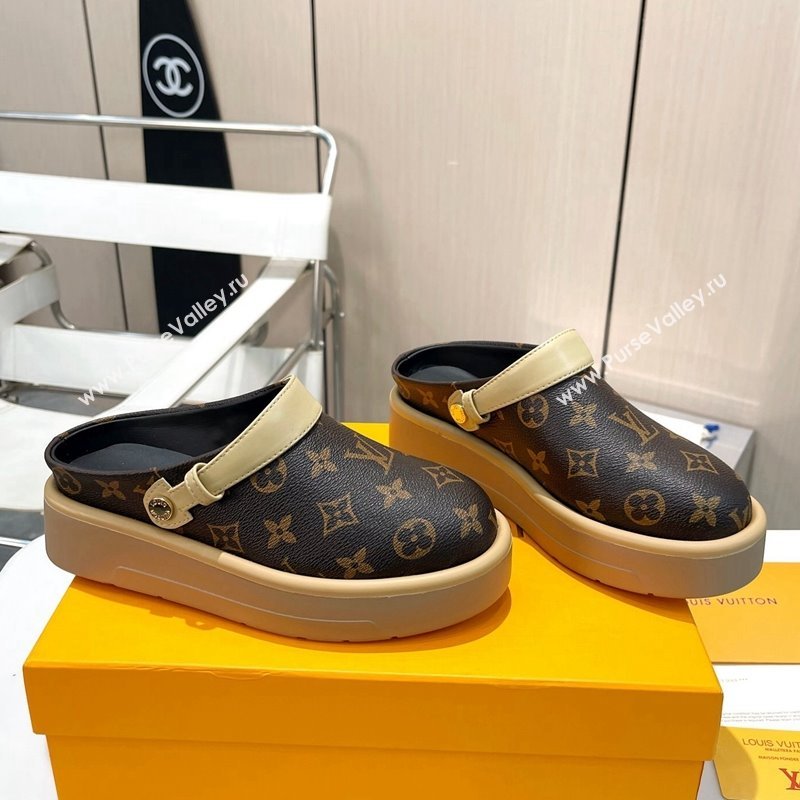 Louis Vuitton Aspen Platform Clog Platform Mules in Classic Monogram Canvas 2024 1ACMR5 (MD-240127026)