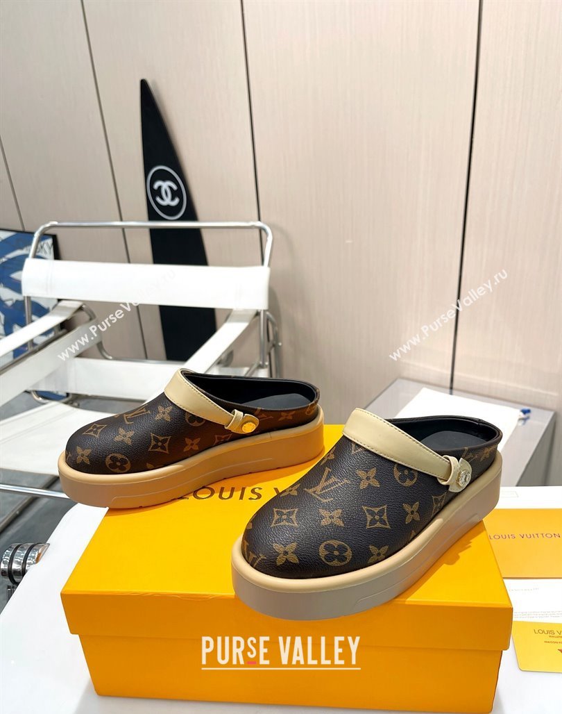 Louis Vuitton Aspen Platform Clog Platform Mules in Classic Monogram Canvas 2024 1ACMR5 (MD-240127026)