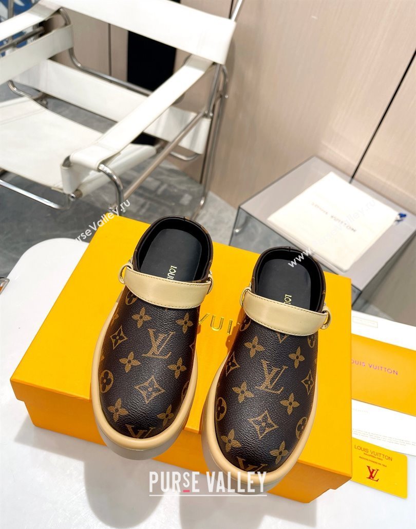 Louis Vuitton Aspen Platform Clog Platform Mules in Classic Monogram Canvas 2024 1ACMR5 (MD-240127026)