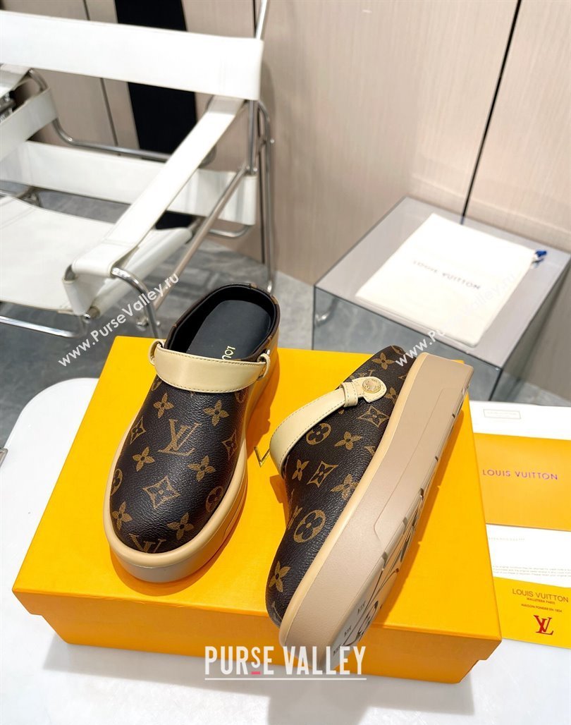 Louis Vuitton Aspen Platform Clog Platform Mules in Classic Monogram Canvas 2024 1ACMR5 (MD-240127026)