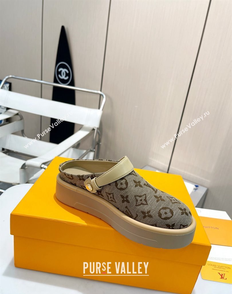 Louis Vuitton Aspen Platform Clog Platform Mules in Monogram Canvas Khaki 2024 1ACMR5 (MD-240127029)