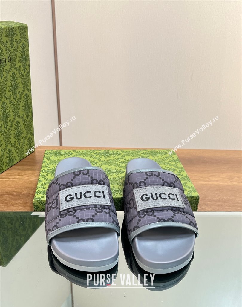 Gucci GG Flat Slide Sandals Grey 2024 771466 (MD-240127035)