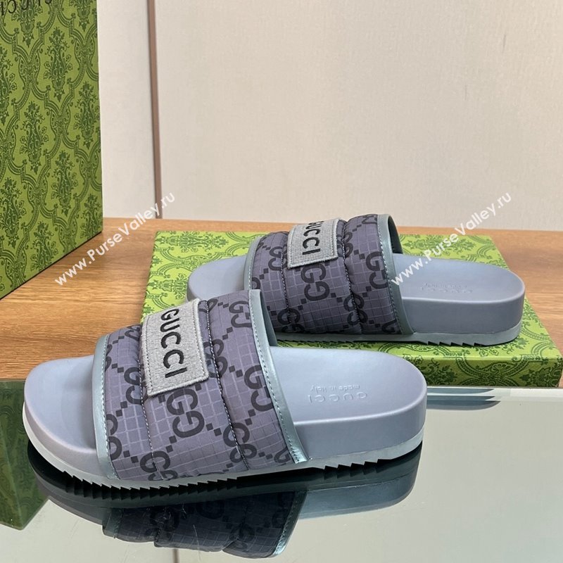 Gucci GG Flat Slide Sandals Grey 2024 771466 (MD-240127035)