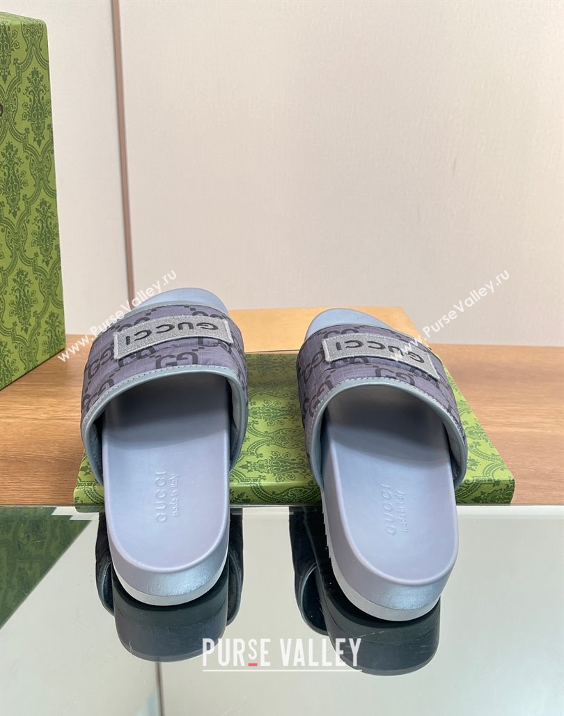 Gucci GG Flat Slide Sandals Grey 2024 771466 (MD-240127035)