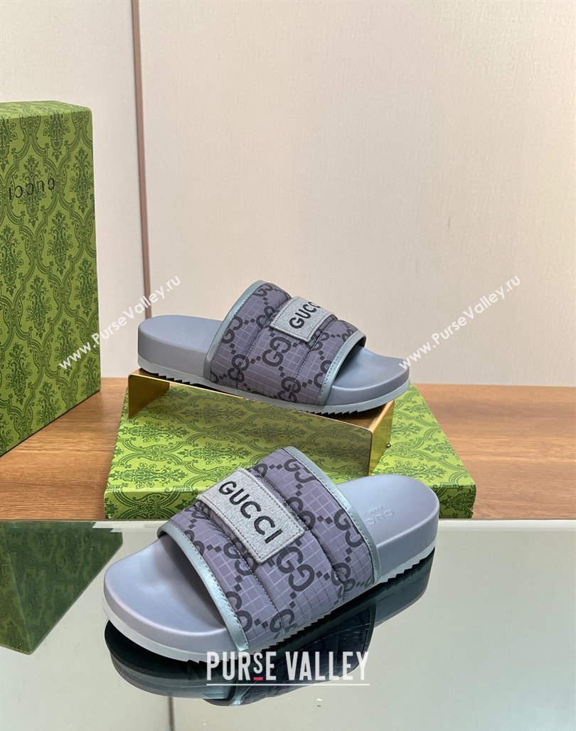 Gucci GG Flat Slide Sandals Grey 2024 771466 (MD-240127035)