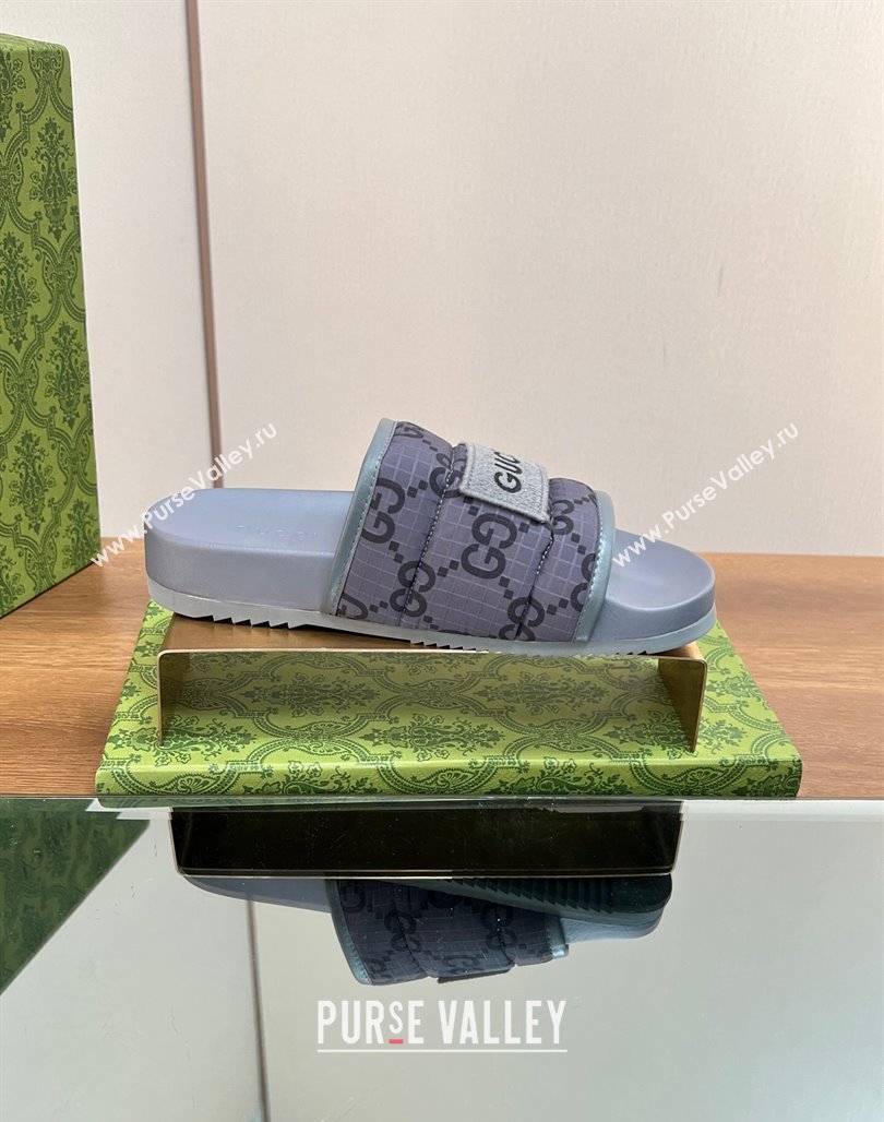 Gucci GG Flat Slide Sandals Grey 2024 771466 (MD-240127035)