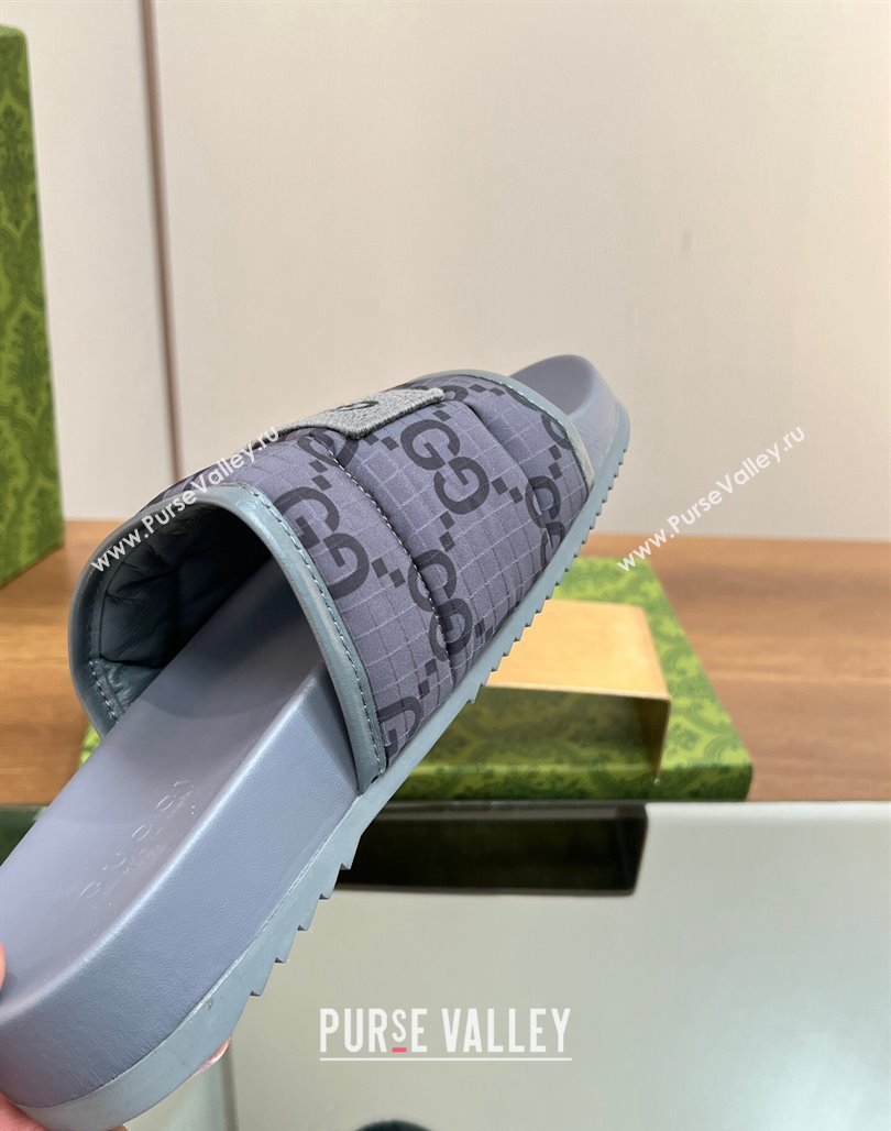 Gucci GG Flat Slide Sandals Grey 2024 771466 (MD-240127035)