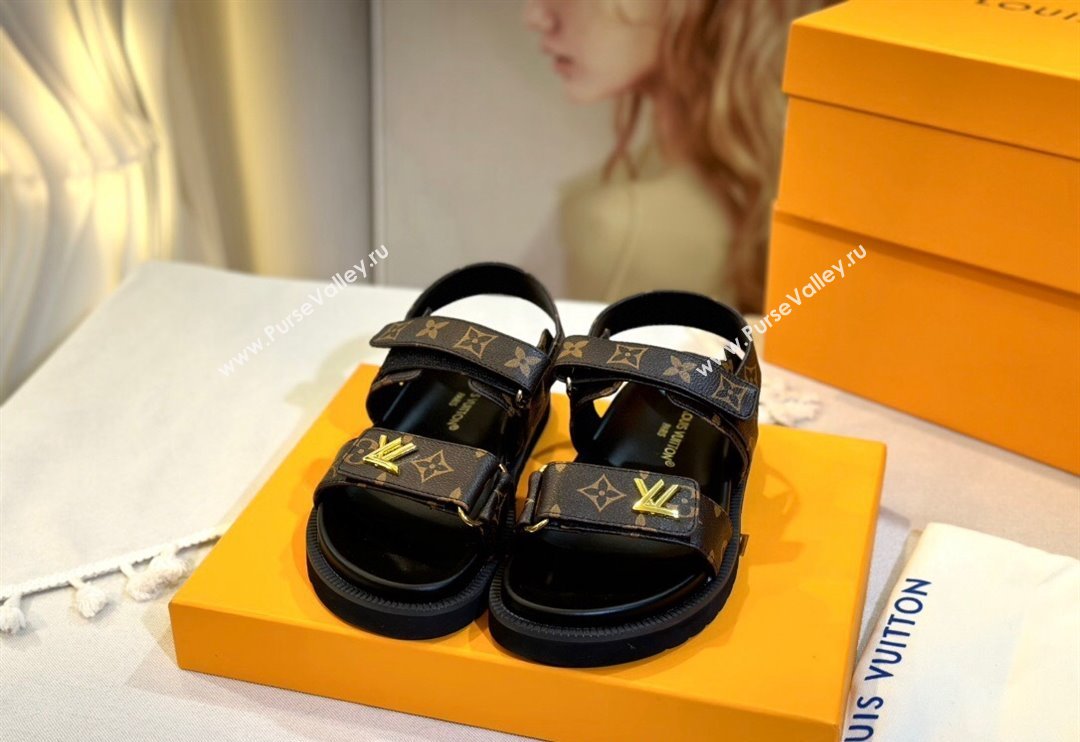 Louis Vuitton LV Sunset Flat Comfort Sandals in Patent Monogram Canvas 2024 1ACL9C (MD-240127031)