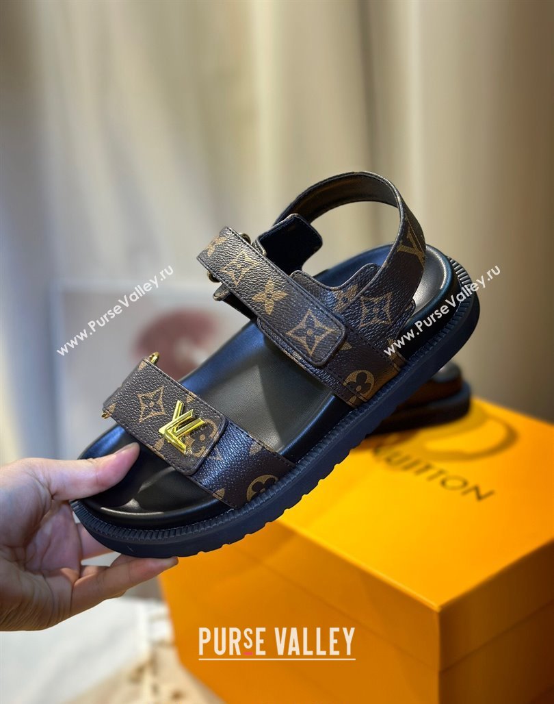 Louis Vuitton LV Sunset Flat Comfort Sandals in Patent Monogram Canvas 2024 1ACL9C (MD-240127031)