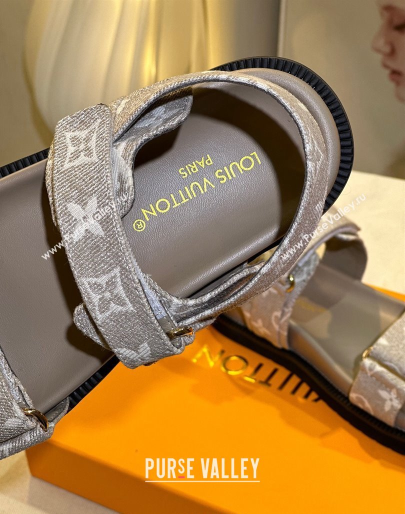 Louis Vuitton LV Sunset Flat Comfort Sandals in Beige Monogram Denim 2024 1ACL9C (MD-240127032)