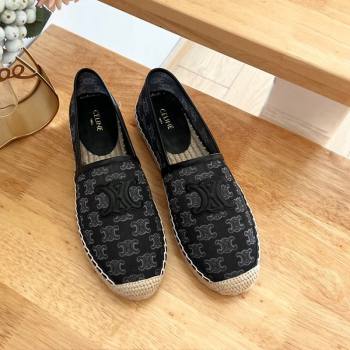 Celine Triomphe Mesh Espadrilles Black 2024 0124 (MD-240124121)