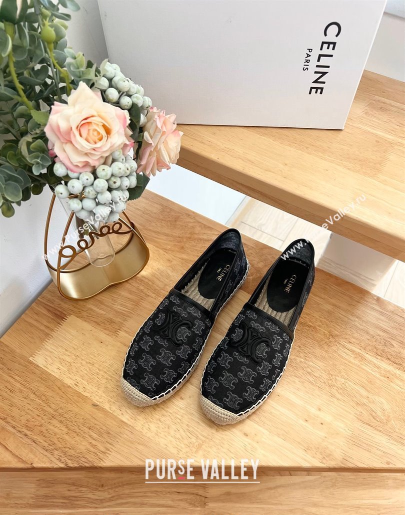 Celine Triomphe Mesh Espadrilles Black 2024 0124 (MD-240124121)