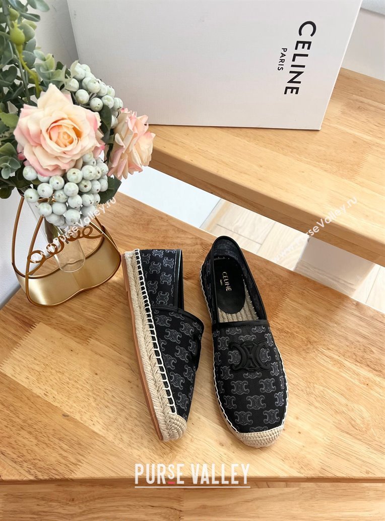 Celine Triomphe Mesh Espadrilles Black 2024 0124 (MD-240124121)