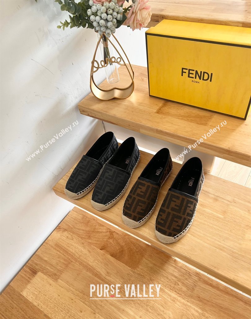 Fendi FF Canvas Espadrilles Flat Grey/Black 2024 012602 (MD-240126160)