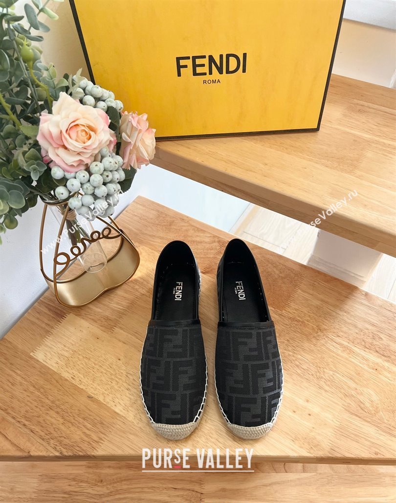 Fendi FF Canvas Espadrilles Flat Grey/Black 2024 012602 (MD-240126160)