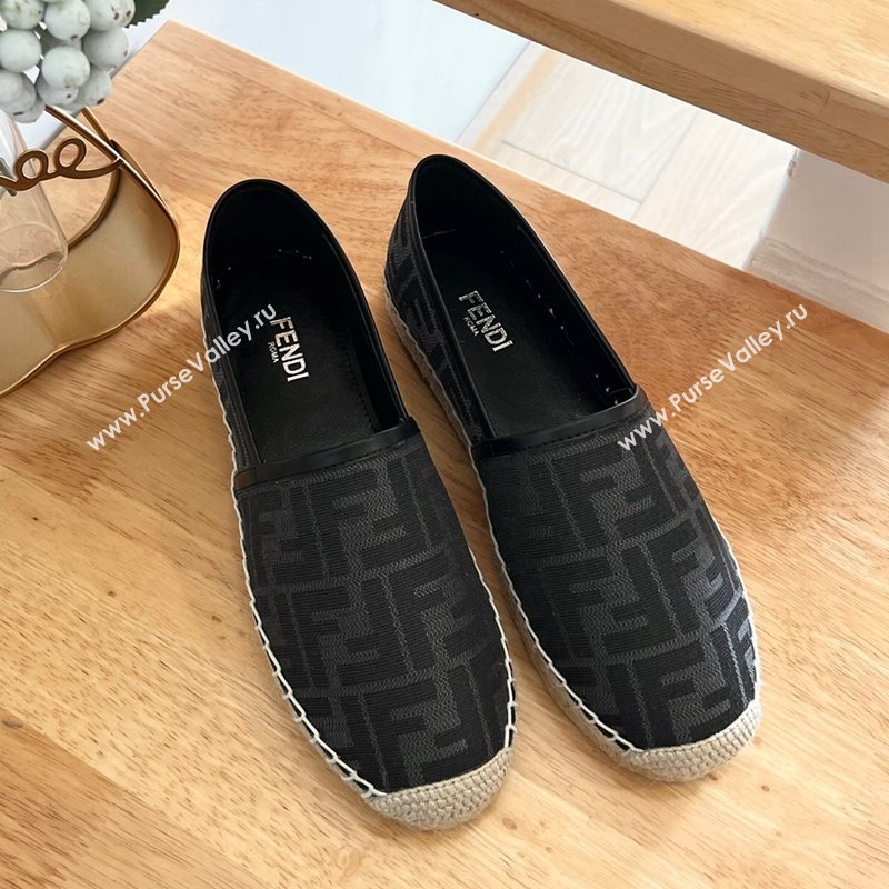 Fendi FF Canvas Espadrilles Flat Grey/Black 2024 012602 (MD-240126160)