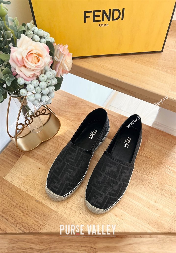 Fendi FF Canvas Espadrilles Flat Grey/Black 2024 012602 (MD-240126160)