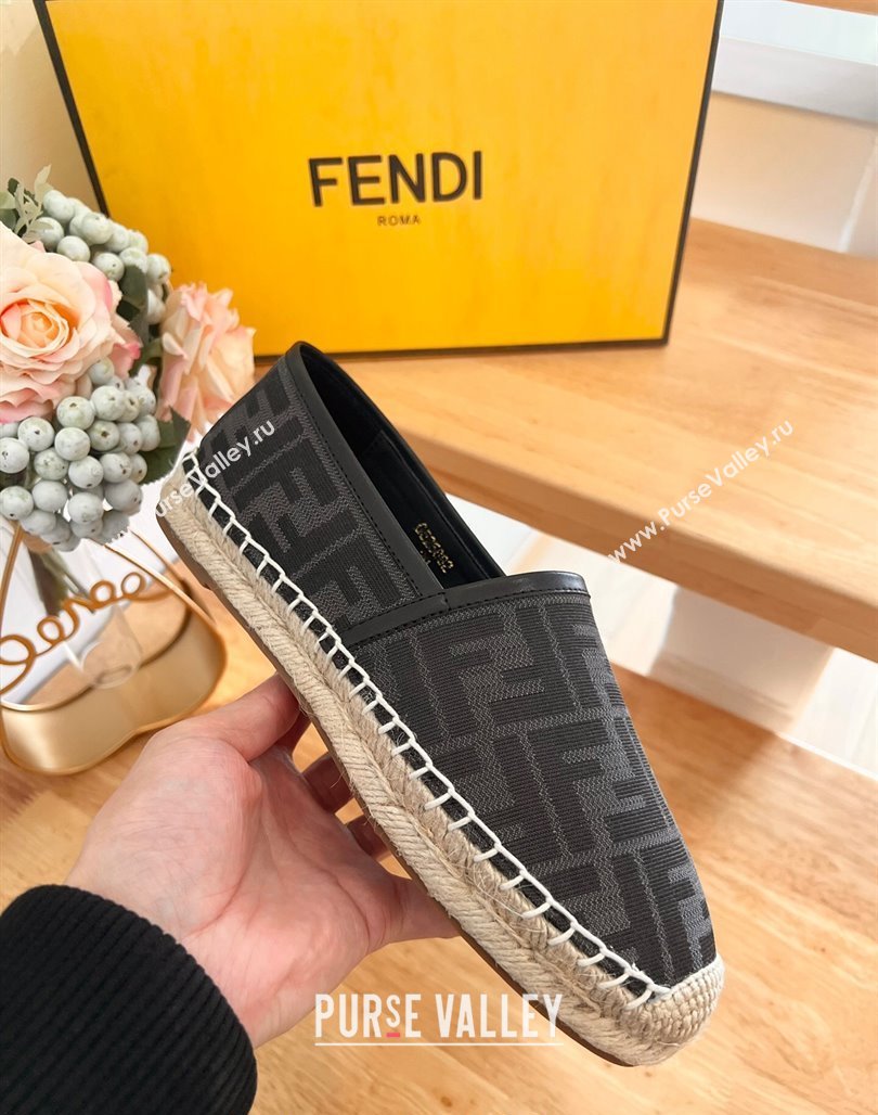 Fendi FF Canvas Espadrilles Flat Grey/Black 2024 012602 (MD-240126160)