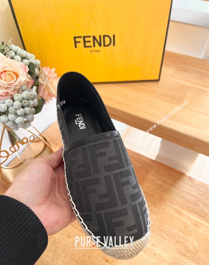 Fendi FF Canvas Espadrilles Flat Grey/Black 2024 012602 (MD-240126160)