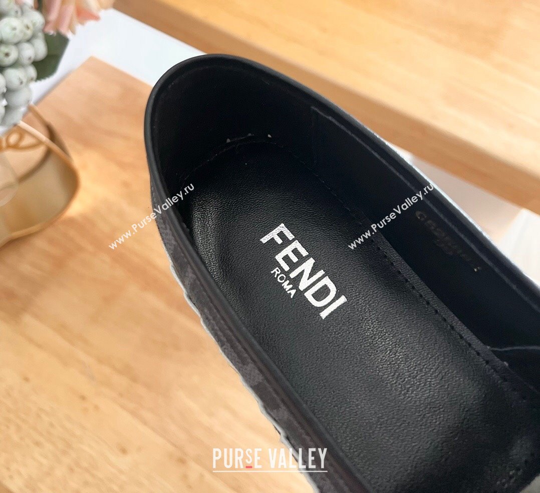 Fendi FF Canvas Espadrilles Flat Grey/Black 2024 012602 (MD-240126160)