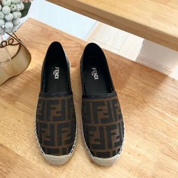 Fendi FF Canvas Espadrilles Flat Brown/Black 2024 012602 (MD-240126161)