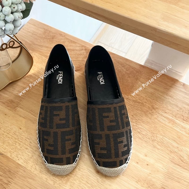 Fendi FF Canvas Espadrilles Flat Brown/Black 2024 012602 (MD-240126161)